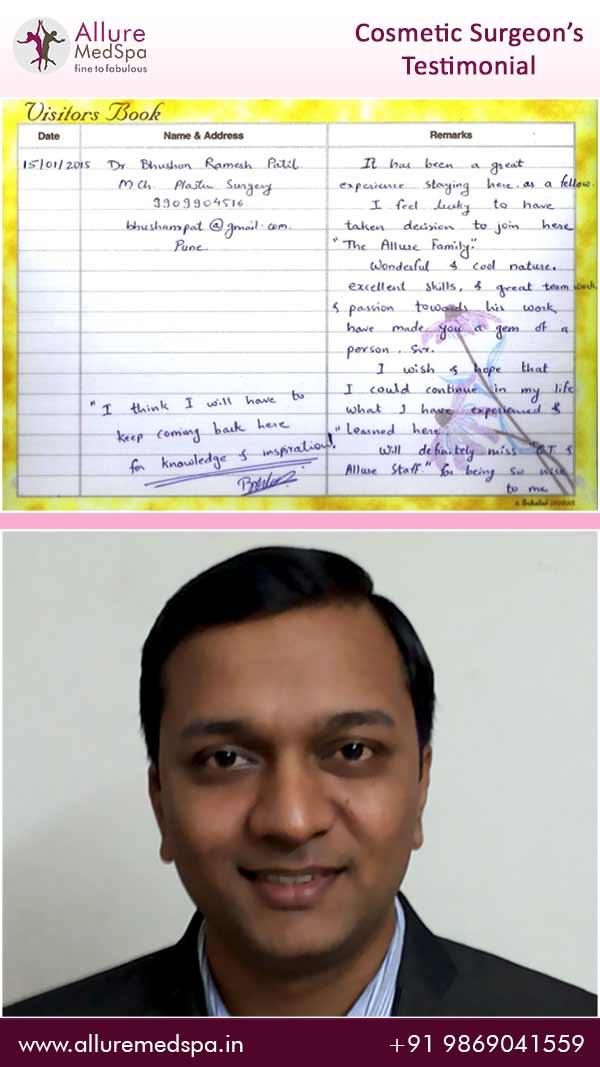 Dr.Bhushan Patil Cosmetic Surgeon from Pune & His Testimonial