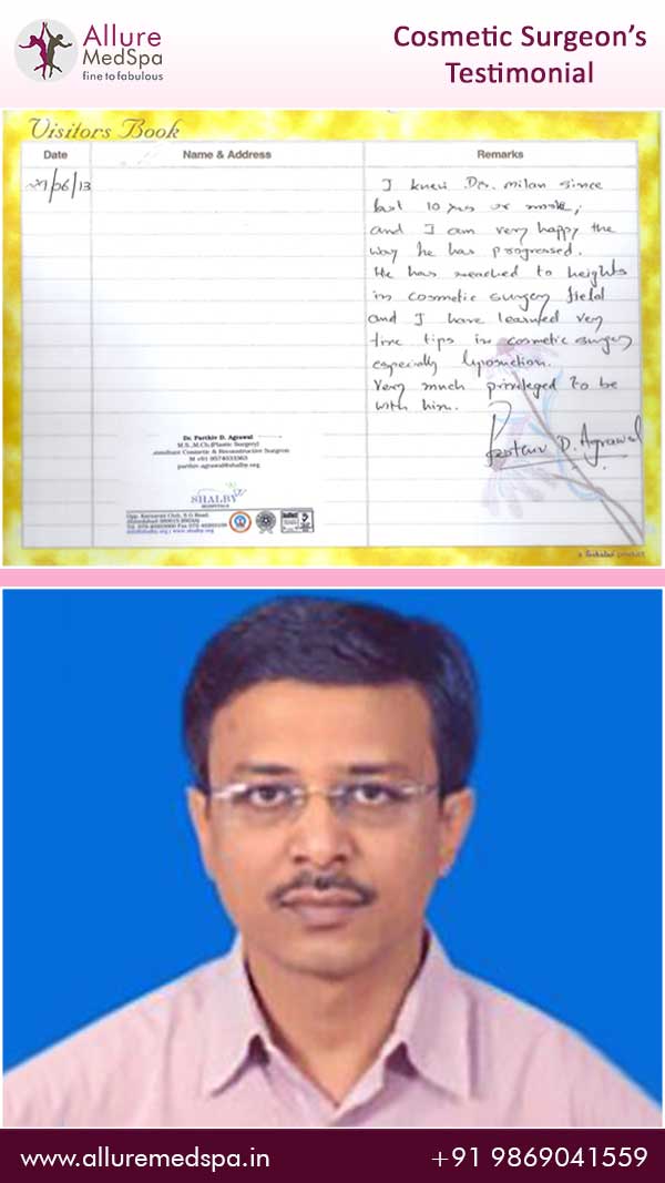 Dr.Parthiv Agrawal Cosmetic Surgeon from Ahmedabad & His Testimonial