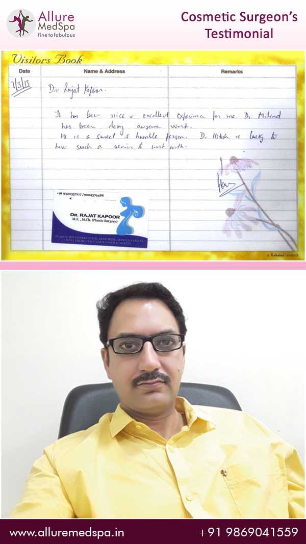 Dr.Rajat Kapoor Cosmetic Surgeon from Mumbai & His Testimonial