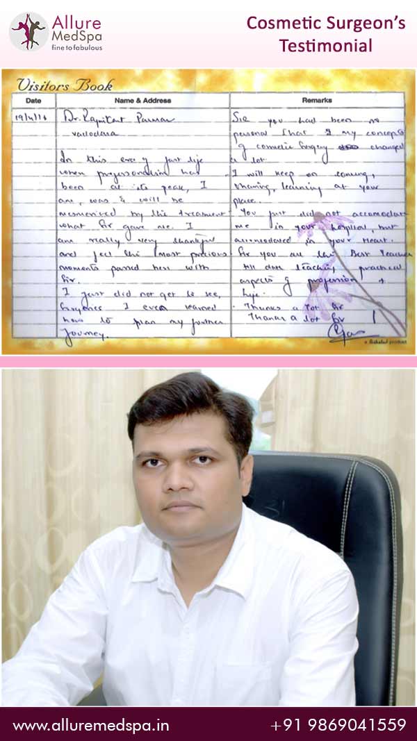 Dr.Rajnikant Parmar Cosmetic Surgeon from Vadodara & His Testimonial