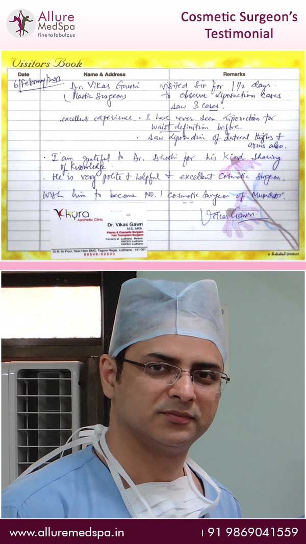Dr.Vikas Gawri Cosmetic Surgeon from Ludhiana & His Testimonial